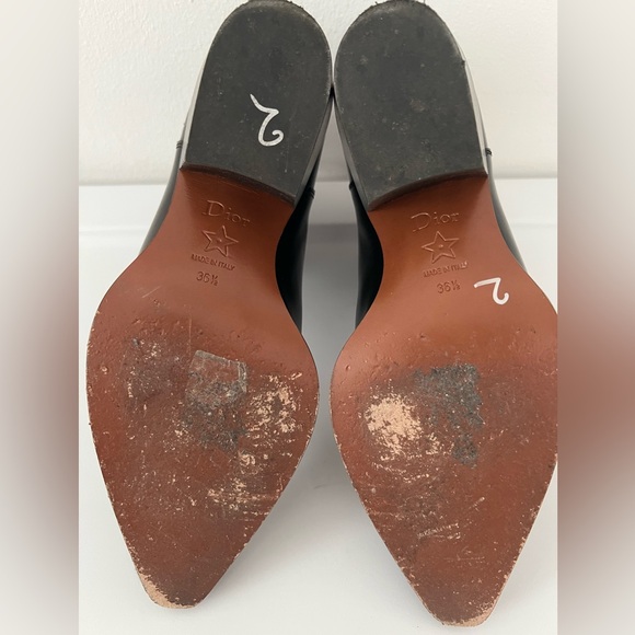 CHRISTIAN DIOR Matte Calfskin L.A. Star Western style Ankle boots in Black 36.5 - Picture 8 of 12